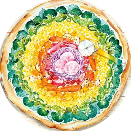 Ravensburger - 17347 - Pizza (Enya Todd) - 500 Piece Circular)