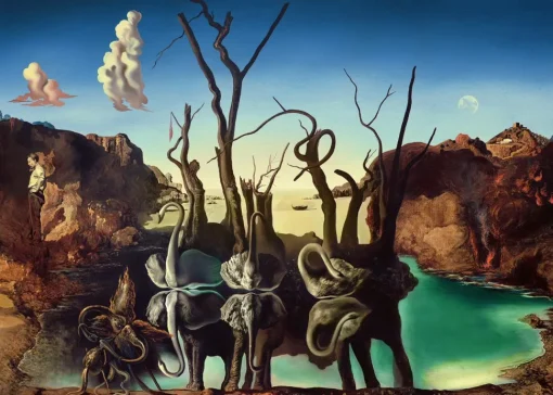 Ravensburger - 17180 - Swans Reflecting Elephants (Salvador Dali) - 1000 Piece
