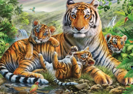 Schmidt - 58986 - Tiger and Cubs (Adrian Chesterman) - 1000 Piece