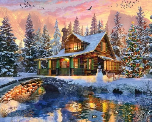 Springbok - 34-10909 - Rocky Mountain Christmas (Dominic Davison) - 1000 piece (Unusual Shaped Pieces)
