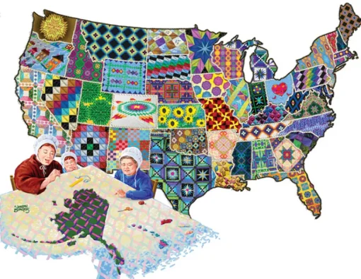 Sunsout - 95992 - An American Quilt (Joseph Burgess) - 600 Piece Shaped Puzzle