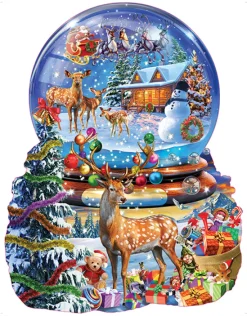 Sunsout - 97182 - Christmas Snow Globe (Adrian Chesterman) - 1000 Piece Shaped Puzzl;e