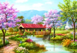 Sunsout - 36604 - Covered Bridge in Spring (Sung Kim) - 300 Piece