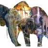 Sunsout - 95015 - Elephant Waterfall (Alixandra Mullins) - 1000 Piece Shaped Puzzle