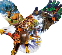 Sunsout - 97278 - Forest Eagle (Jerry Gadamus) - 1000 Piece Shaped Puzzle