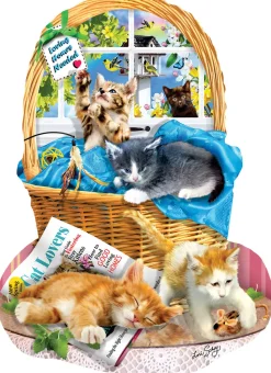 Sunsout - 97058 - Free Kitties (Lori Schory) - 1000 Piece Shaped Puzzle