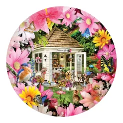 Sunsout - 35254 - Garden Shed in Flowers (Lori Schory) - 500 Piece Circular