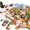 Sunsout - 97028 - Harvest Pigs (Lori Schory) - 800 Piece Shaped (Boxed Dented in at the Bottom)