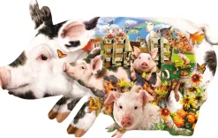 Sunsout - 97028 - Harvest Pigs (Lori Schory) - 800 Piece Shaped (Boxed Dented in at the Bottom)