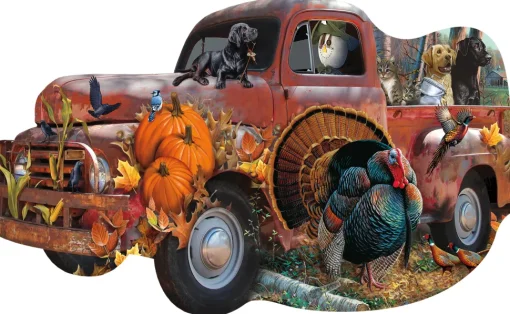 Sunsout - 96089 - Harvest Truck (Jerry Gadamus and Cynthie Fisher) - 1000 Piece Shaped Puzzle