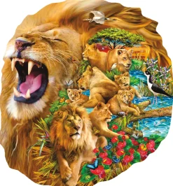 Sunsout - 97010 - Lion Family (Lori Schory) - 1000 Piece Shaped Puzzle