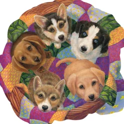 Sunsout - 95007 - Litter of Puppies (Linda Elliott) - 750 Piece Shaped Puzzle