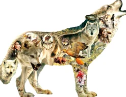 Sunsout - 96049 - Native American Wolf (Greg Giordano) - 750 Piece Shaped