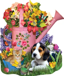 Sunsout - 97165 - Spring Watering Can (Lori Schory) - 1000 Piece Shaped Puzzle