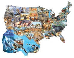 Sunsout - 96041 - Wild America (Cynthie Fisher) - 600 Piece Shaped Puzzle