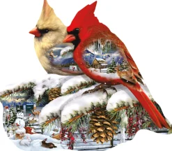 Sunsout - 97189 - Winter Cardinals (Lori Schory) - 800 Piece Shaped