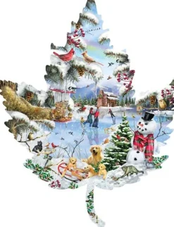 Sunsout - 95310 - Winter on the Lake - 1000piece Shaped