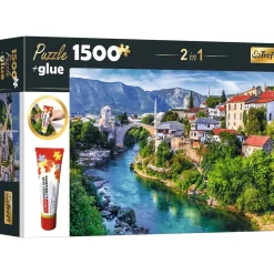 Trefl - 26176 - Old Town of Mostar - 1500 Piece includes Puzzle Glue