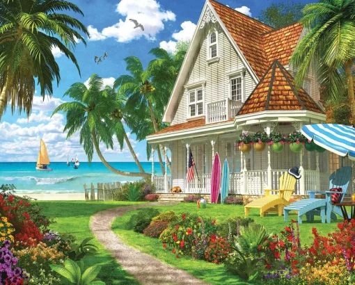 White Mountain - 1543 - Beach House (Dominic Davison) - 1000 Piece