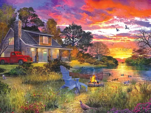 White Mountain - 1417 - Evening Cabin (Dominic Davison) - 1000 Piece