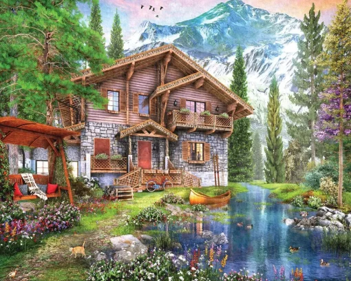 White Mountain - 1743 - Mountain Chalet (Dominic Davison) - 1000 Piece