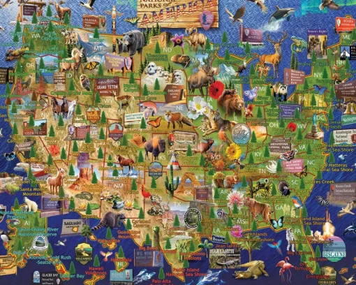 White Mountain - 1976 - National Parks of America (Adrian Chesterman) - 1000 Piece