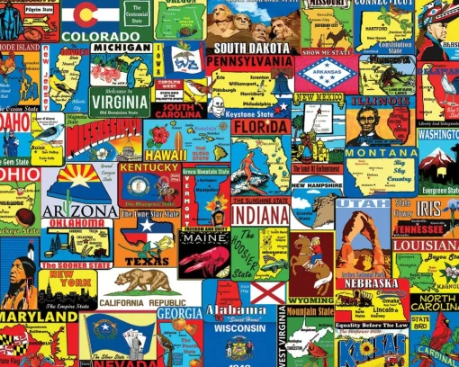 White Mountain - 1661 - State Stickers (Steve Cameron) - 1000 Piece