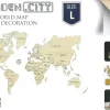 Wooden City - 3D World Map L - World Map Wall Decoration